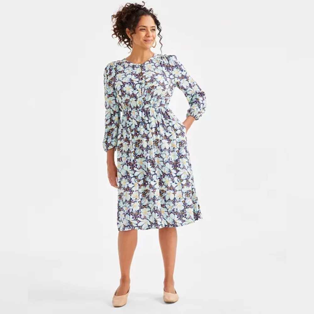 Style & Co
Women's Printed Metallic Midi Dress